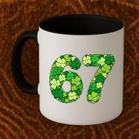 Funny Shamrock 67 St Patrick's Day 6-7 Meme Coffee Mug thumb 2