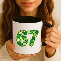 Funny Shamrock 67 St Patrick's Day 6-7 Meme Coffee Mug thumb 3