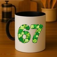 Funny Shamrock 67 St Patrick's Day 6-7 Meme Coffee Mug thumb 4