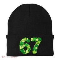 Funny Shamrock 67 St Patrick's Day 6-7 Meme Beanie thumb 0