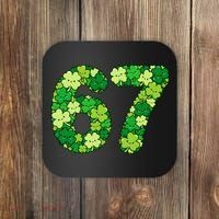 Funny Shamrock 67 St Patrick's Day 6-7 Meme Coaster thumb 0