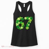 Funny Shamrock 67 St Patrick's Day 6-7 Meme Women's Tank Top thumb 0