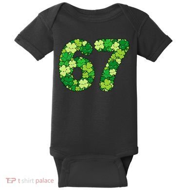 Funny Shamrock 67 St Patrick's Day 6-7 Meme Baby Bodysuit
