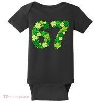 Funny Shamrock 67 St Patrick's Day 6-7 Meme Baby Bodysuit thumb 0