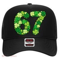 Funny Shamrock 67 St Patrick's Day 6-7 Meme Hat thumb 0