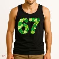 Funny Shamrock 67 St Patrick's Day 6-7 Meme Tank Top thumb 3
