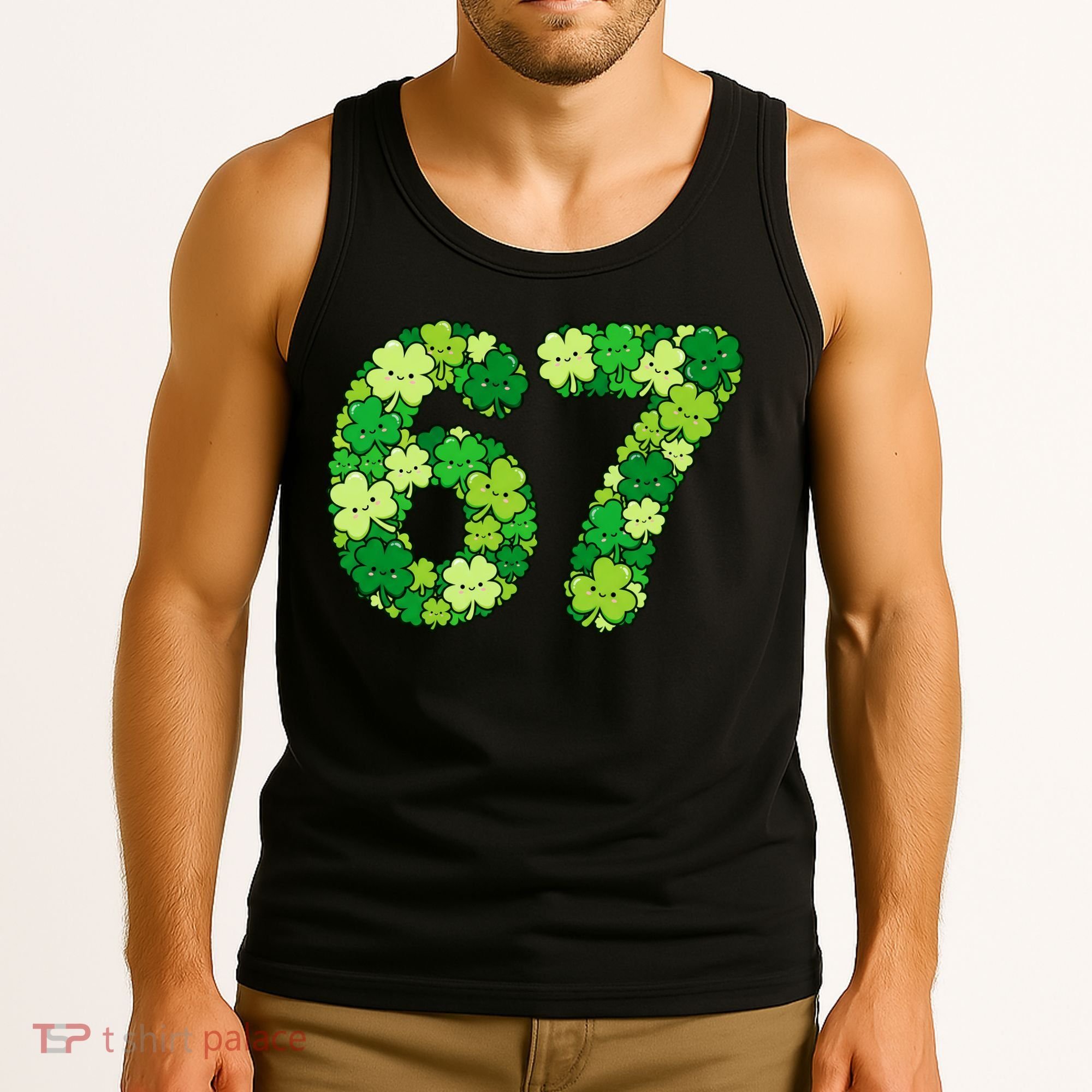 Funny Shamrock 67 St Patrick's Day 6-7 Meme Tank Top