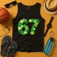 Funny Shamrock 67 St Patrick's Day 6-7 Meme Tank Top thumb 4