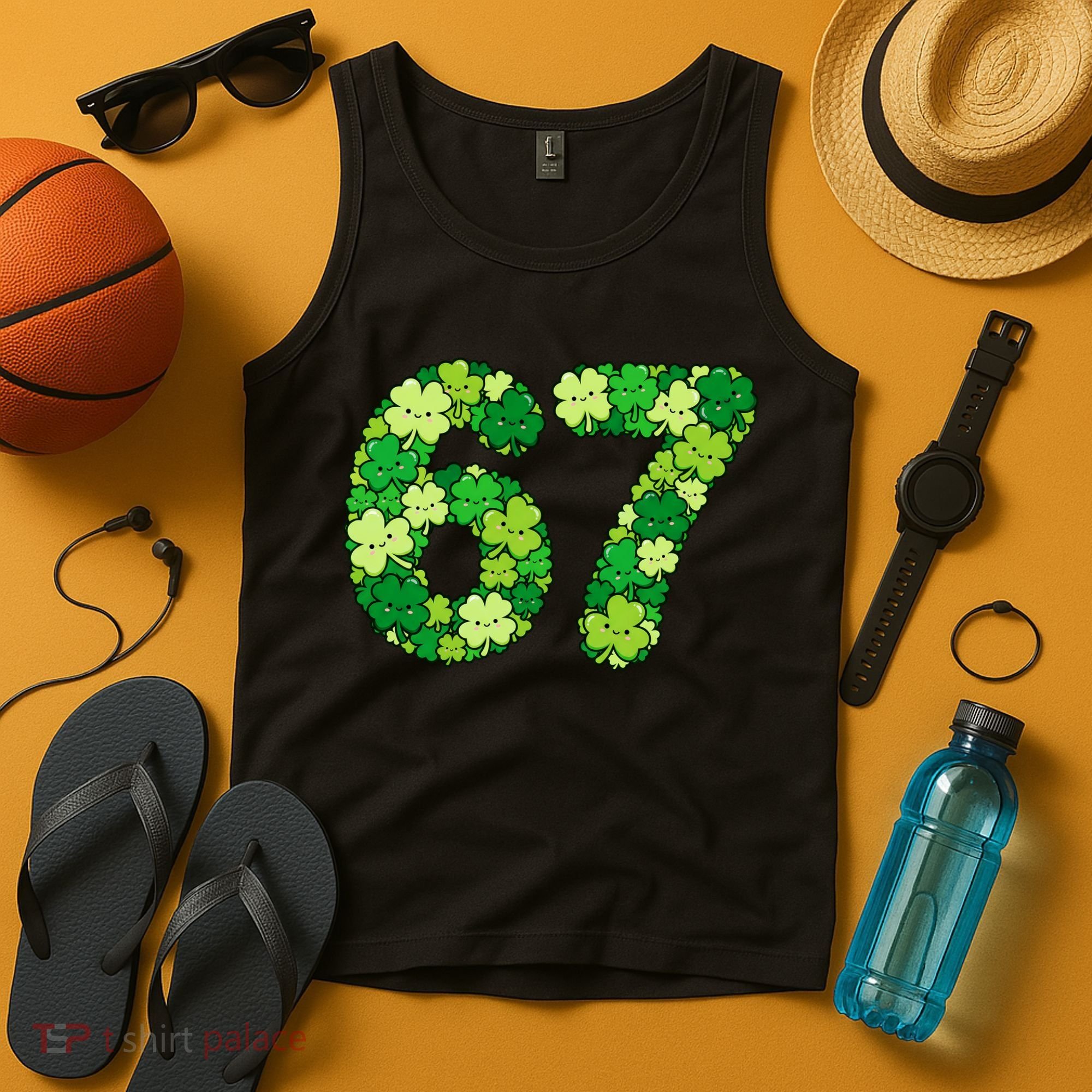Funny Shamrock 67 St Patrick's Day 6-7 Meme Tank Top