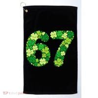 Funny Shamrock 67 St Patrick's Day 6-7 Meme Golf Towel thumb 0