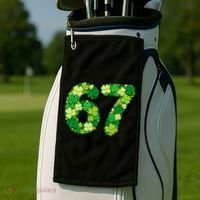 Funny Shamrock 67 St Patrick's Day 6-7 Meme Golf Towel thumb 2