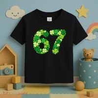 Funny Shamrock 67 St Patrick's Day 6-7 Meme Toddler T-Shirt thumb 3