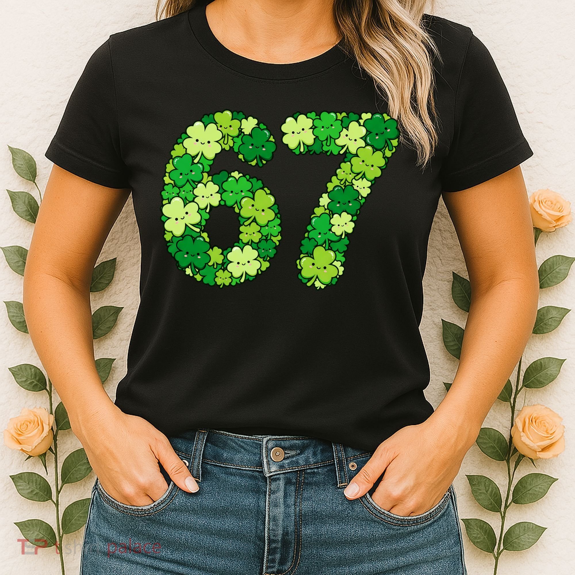 Funny Shamrock 67 St Patrick's Day 6-7 Meme Women's T-Shirt