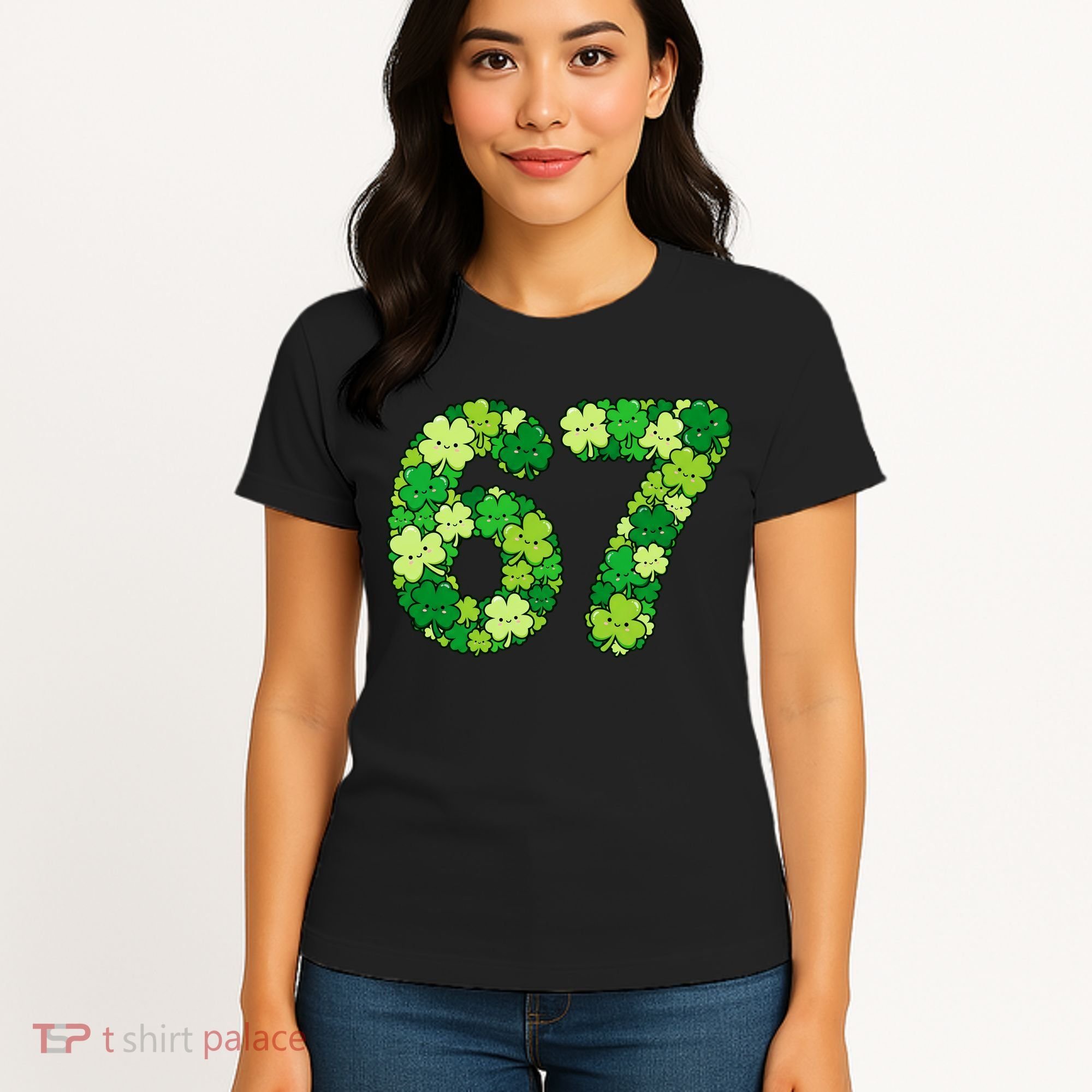 Funny Shamrock 67 St Patrick's Day 6-7 Meme Women's T-Shirt