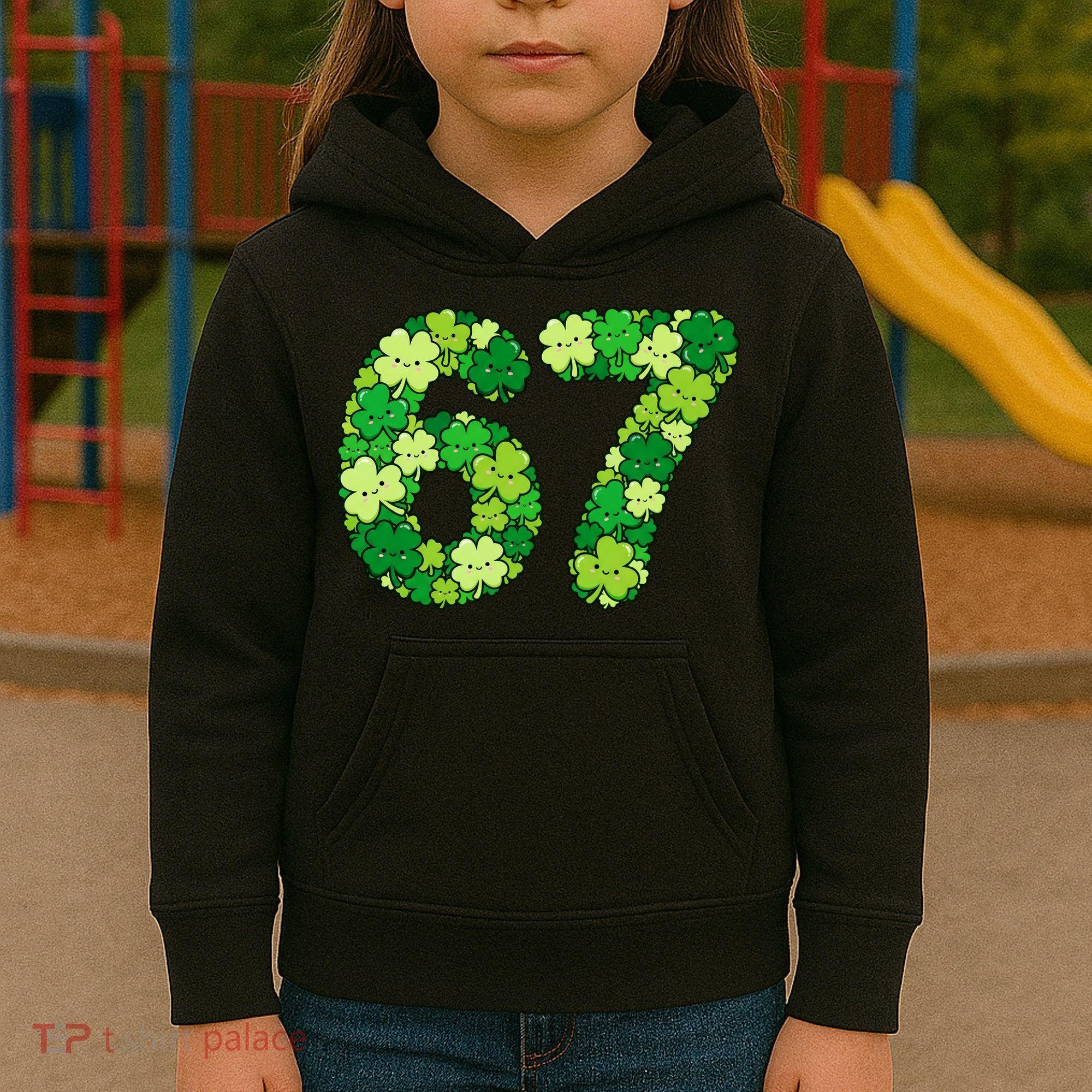 Funny Shamrock 67 St Patrick's Day 6-7 Meme Kids Hoodie