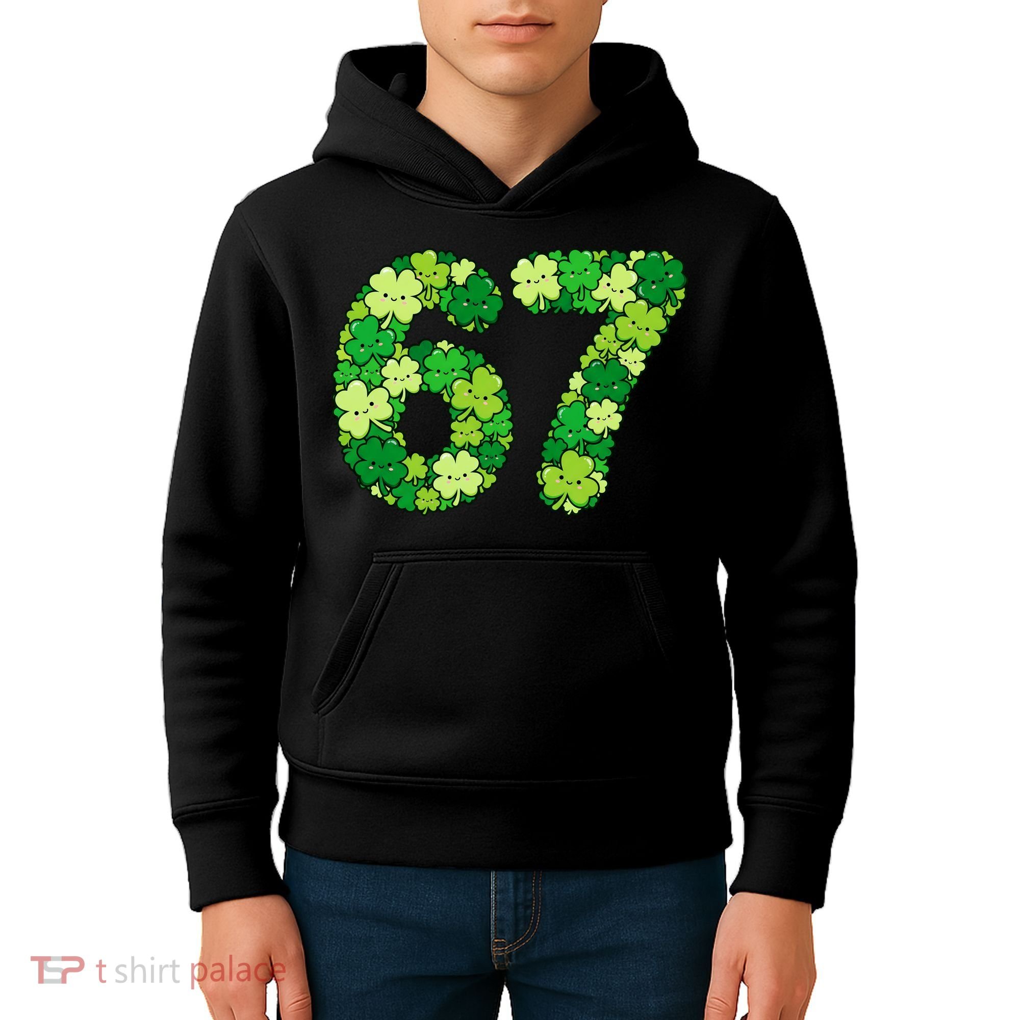 Funny Shamrock 67 St Patrick's Day 6-7 Meme Kids Hoodie