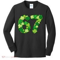 Funny Shamrock 67 St Patrick's Day 6-7 Meme Kids Long Sleeve Shirt thumb 0