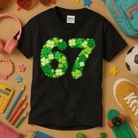 Funny Shamrock 67 St Patrick's Day 6-7 Meme Kids T-Shirt thumb 3