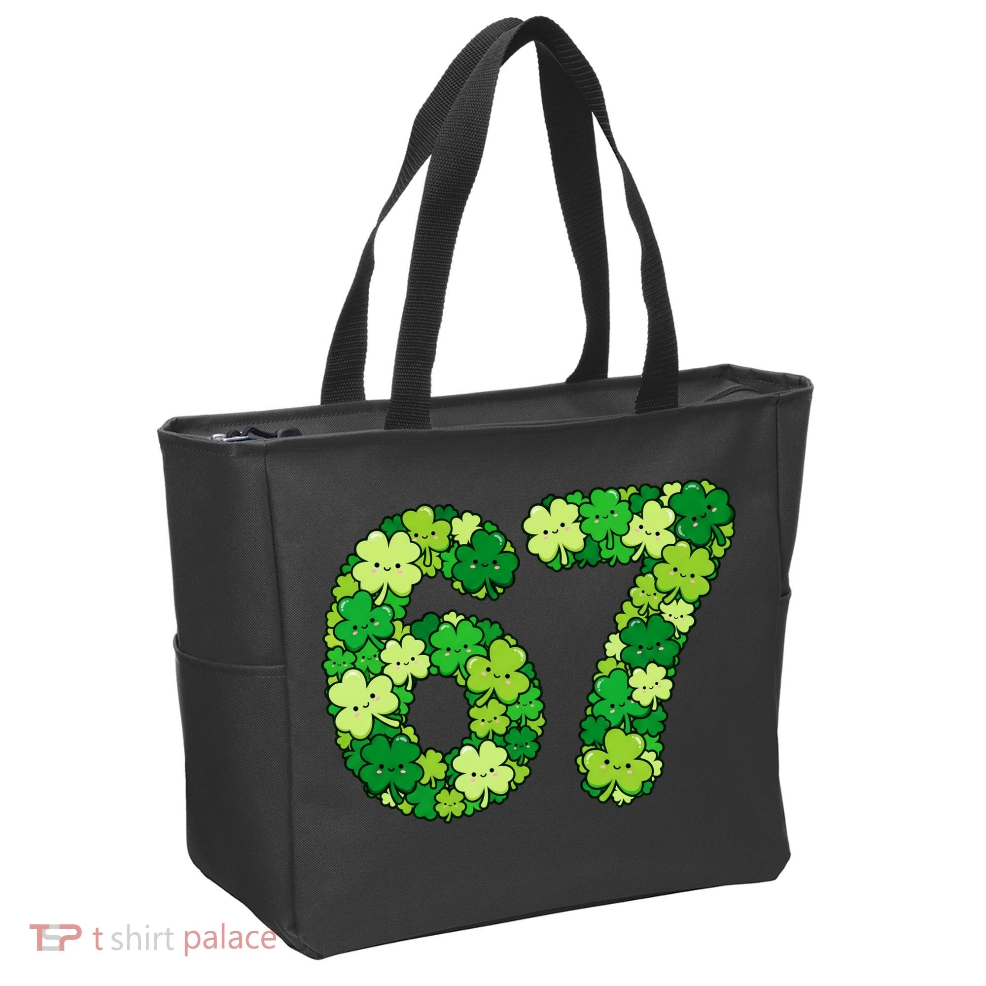 Funny Shamrock 67 St Patrick's Day 6-7 Meme Tote Bag