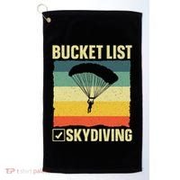 Funny Skydiving Art For Skydiver Sky Diving Lover Golf Towel thumb 0