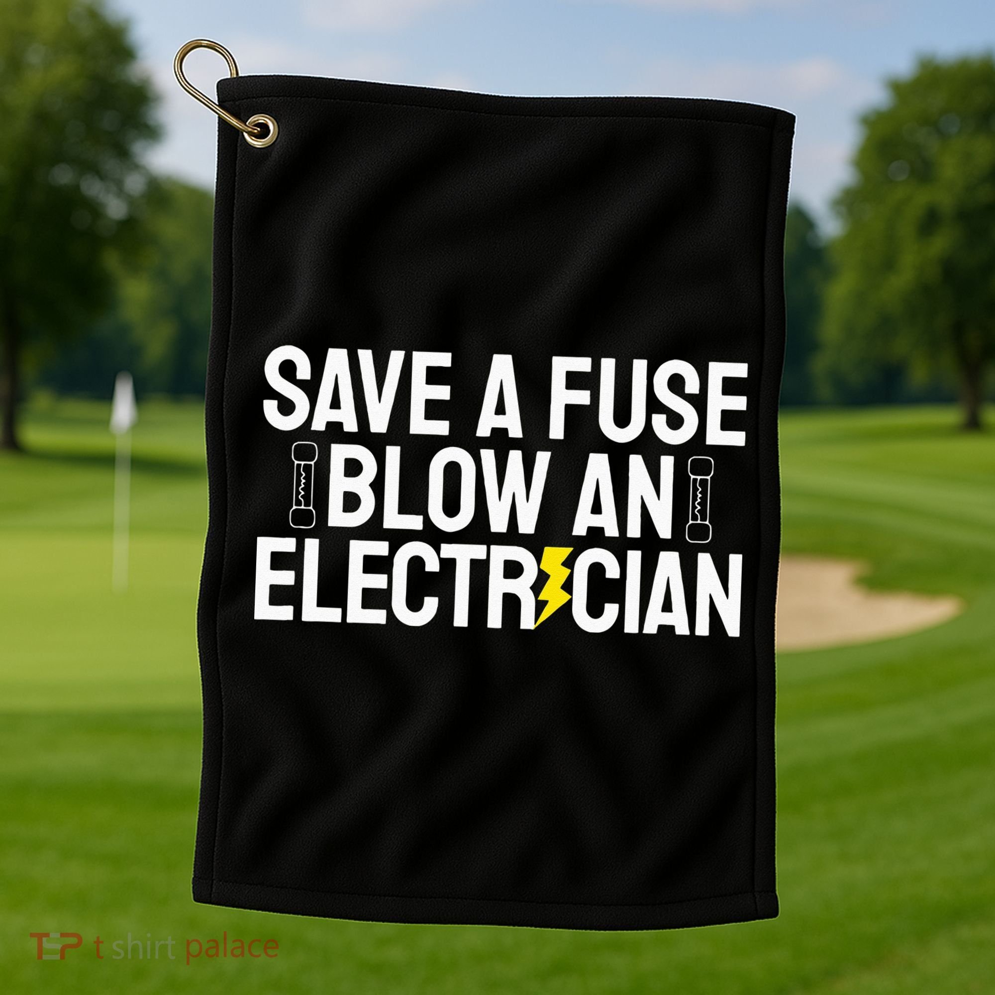 Funny Save A Fuse Blow An Electrician Golf Towel