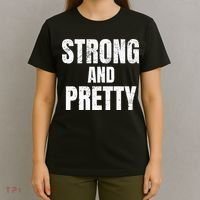 Funny Strong And Pretty Strongman Fitness Gym Gift T-Shirt thumb 4
