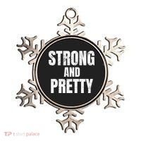 Funny Strong And Pretty Strongman Fitness Gym Gift Ornament thumb 0