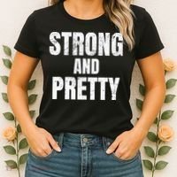 Funny Strong And Pretty Strongman Fitness Gym Gift Women's T-Shirt thumb 2