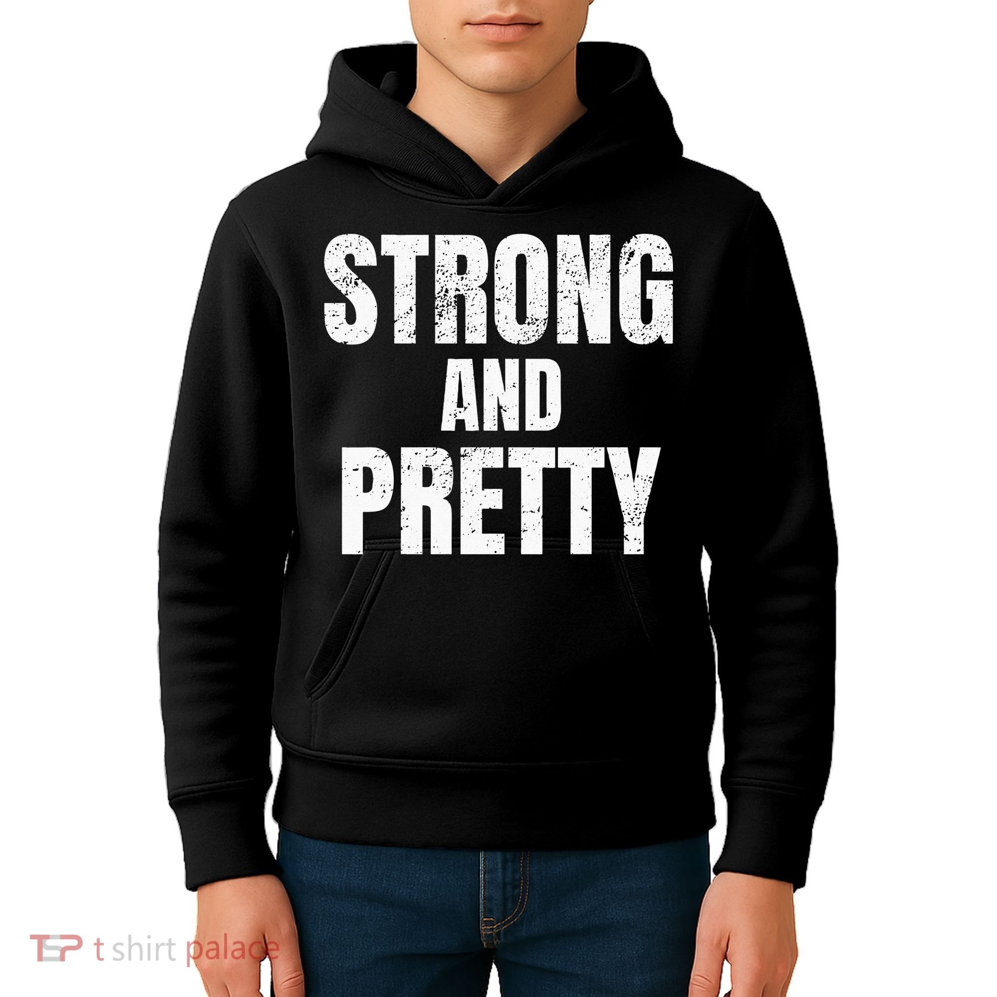 Funny Strong And Pretty Strongman Fitness Gym Gift Kids Hoodie