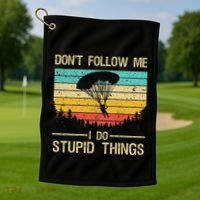 Funny Skydiving Art For Women Skydiver Skydive Lovers Golf Towel thumb 1