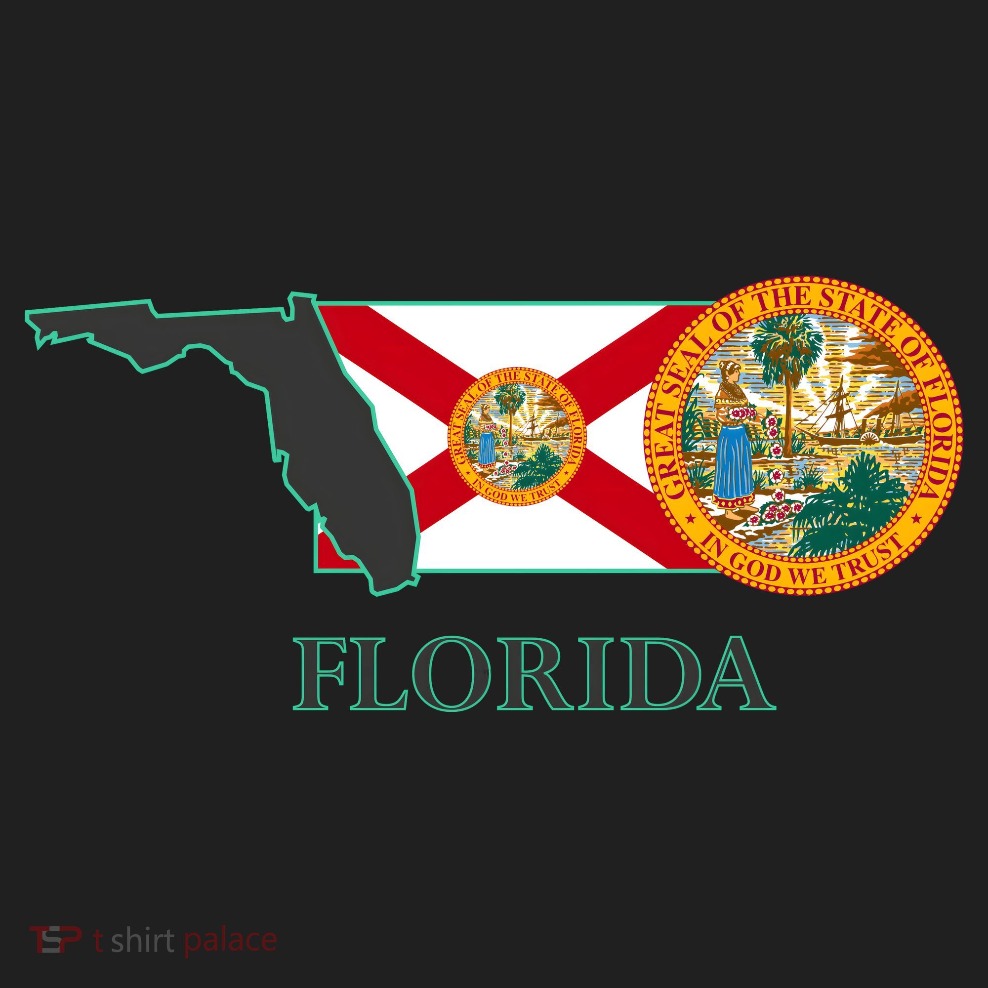 Florida Seal And Flag Women's Sweatshirt