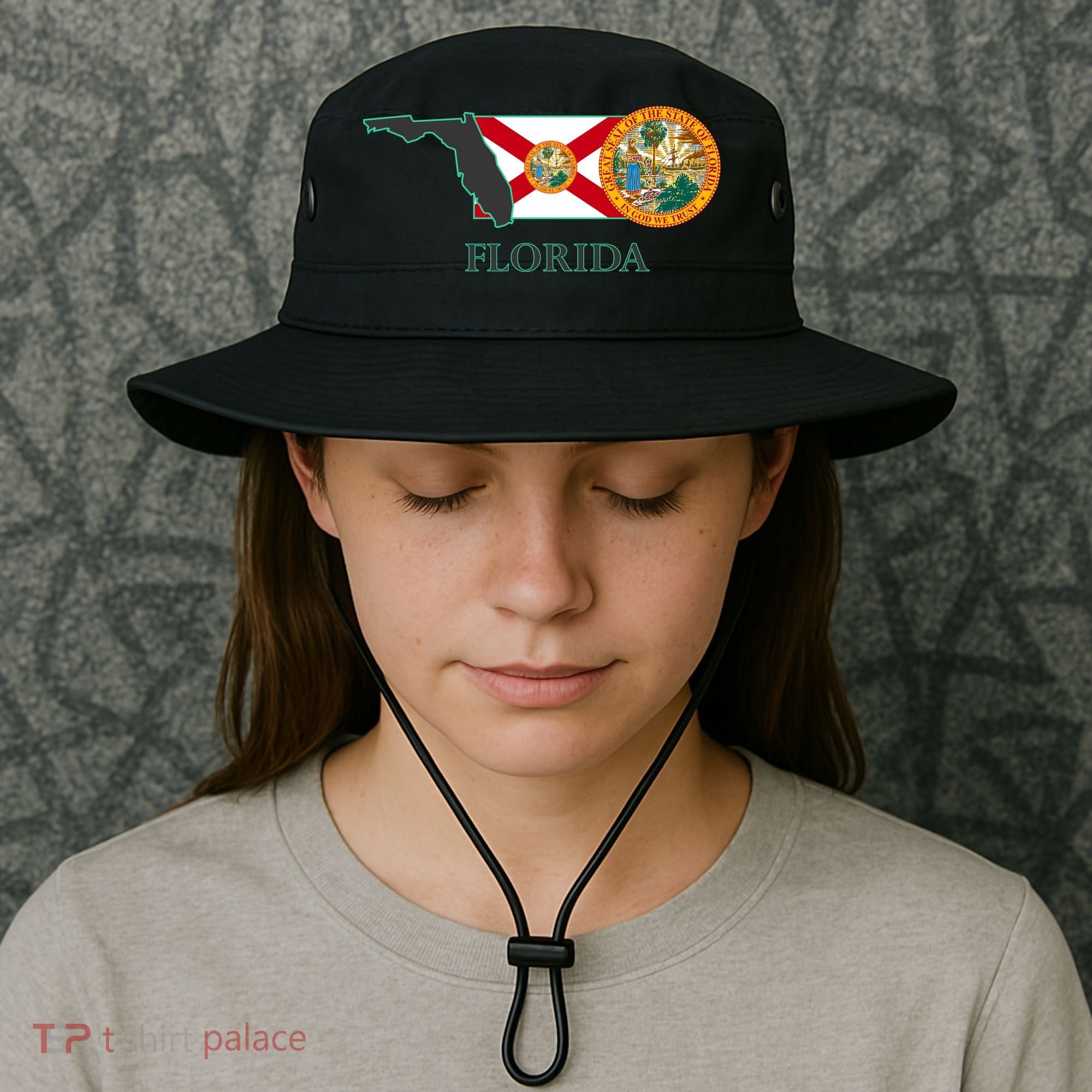 Florida Seal And Flag Bucket Hat