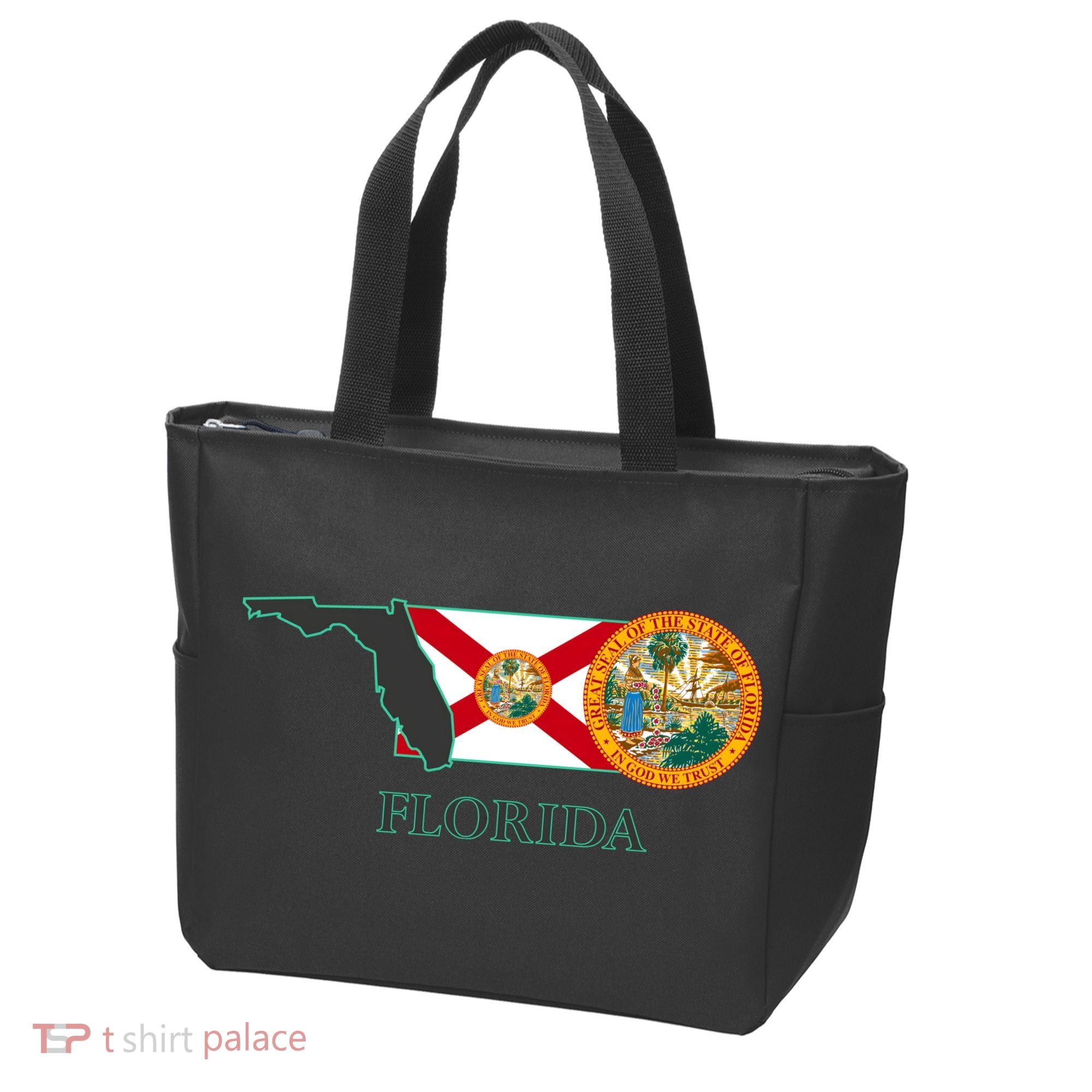 Florida Seal And Flag Tote Bag
