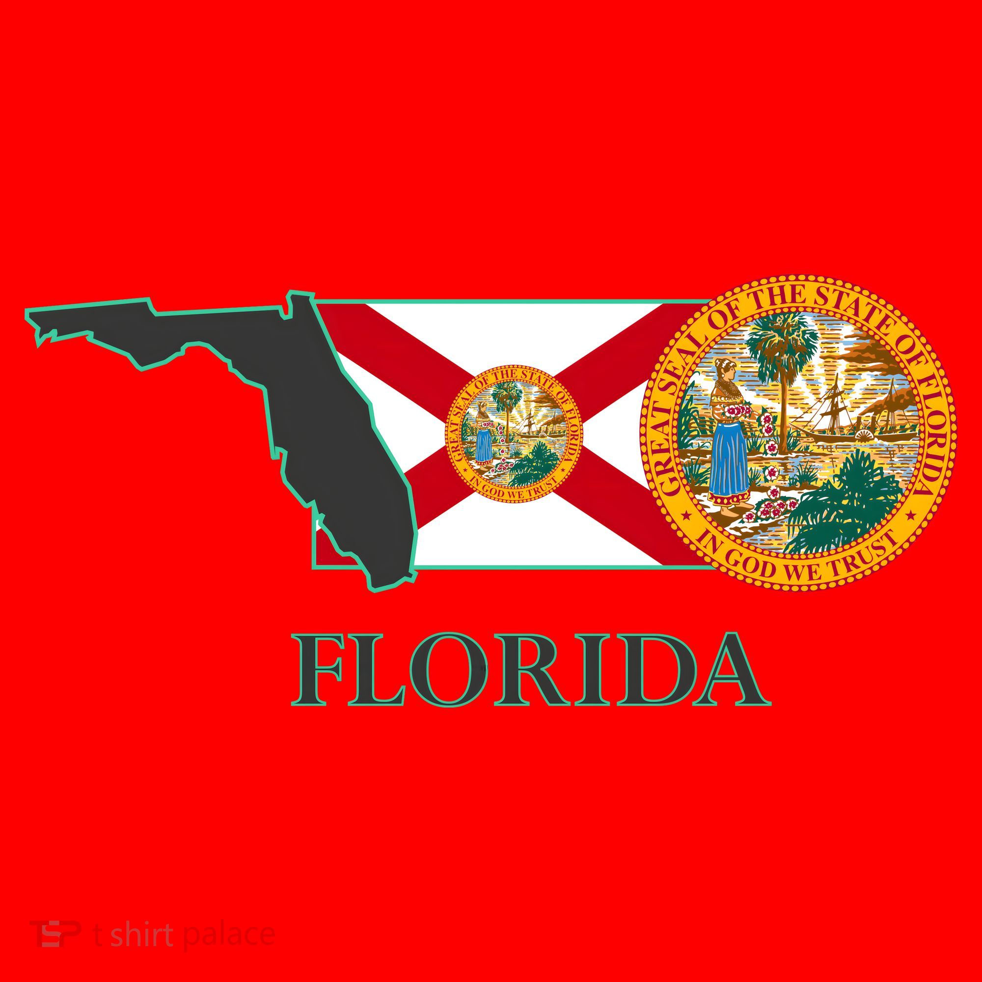 Florida Seal And Flag Santa Hat