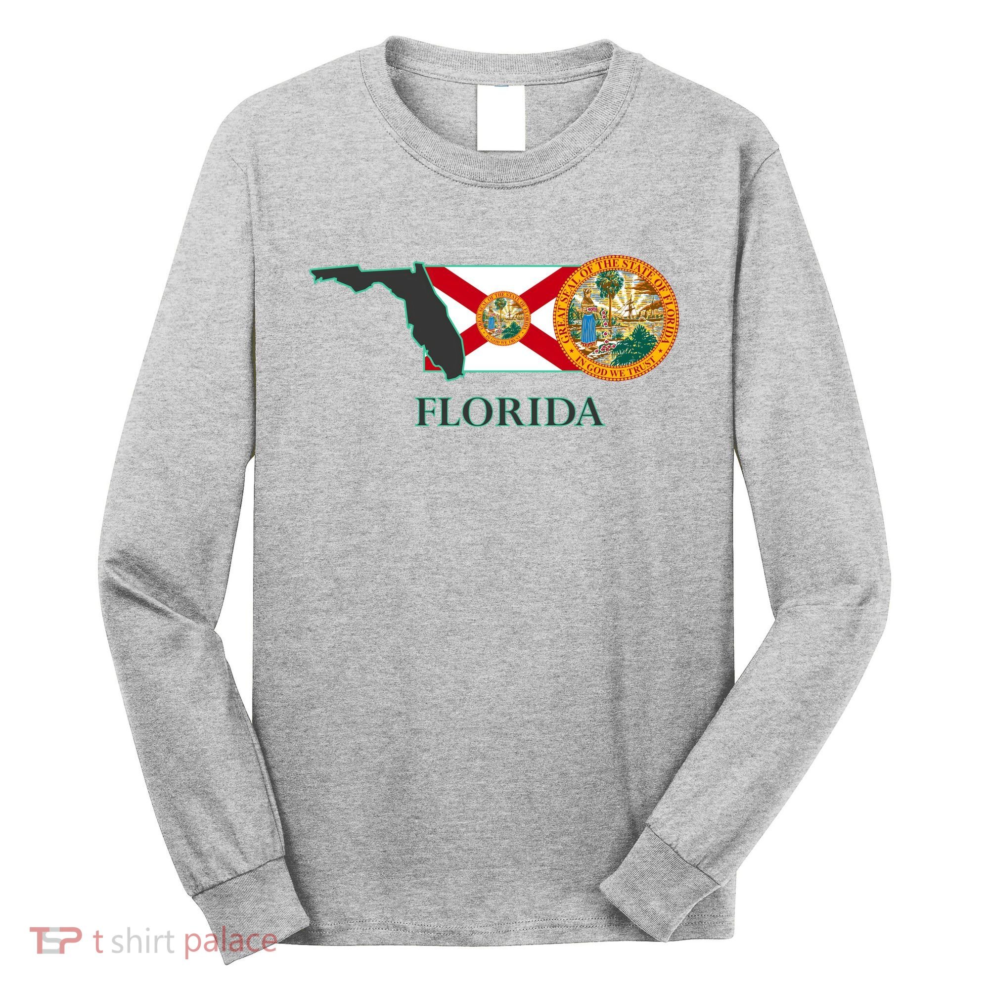 Florida Seal And Flag Long Sleeve Shirt