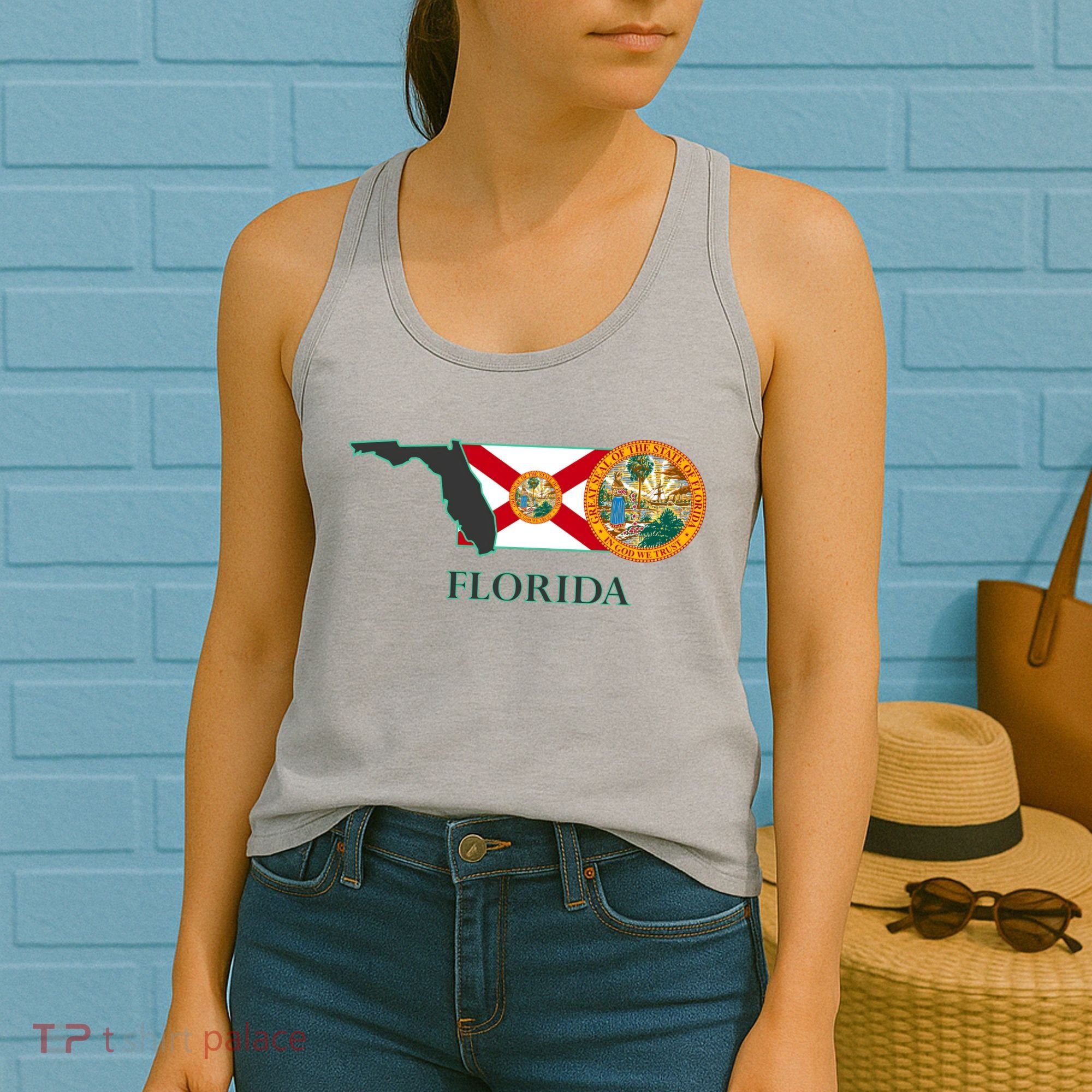 Florida Seal And Flag Women's Tank Top