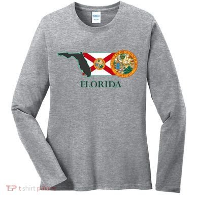 Florida Seal And Flag Women's Long Sleeve Shirt