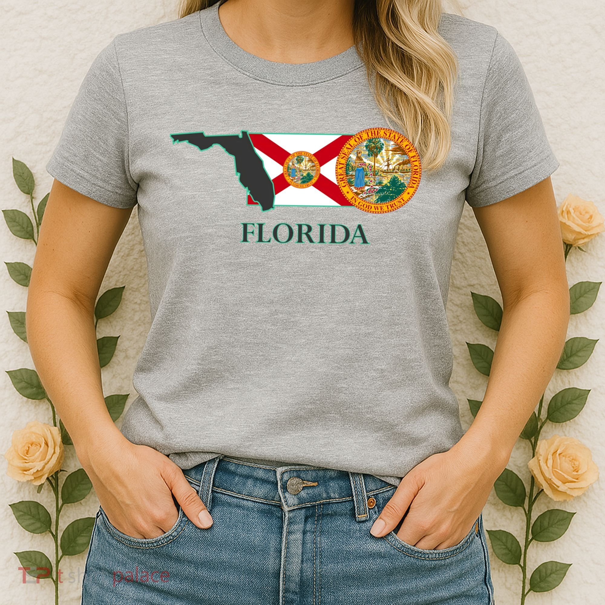Florida Seal And Flag Women's T-Shirt