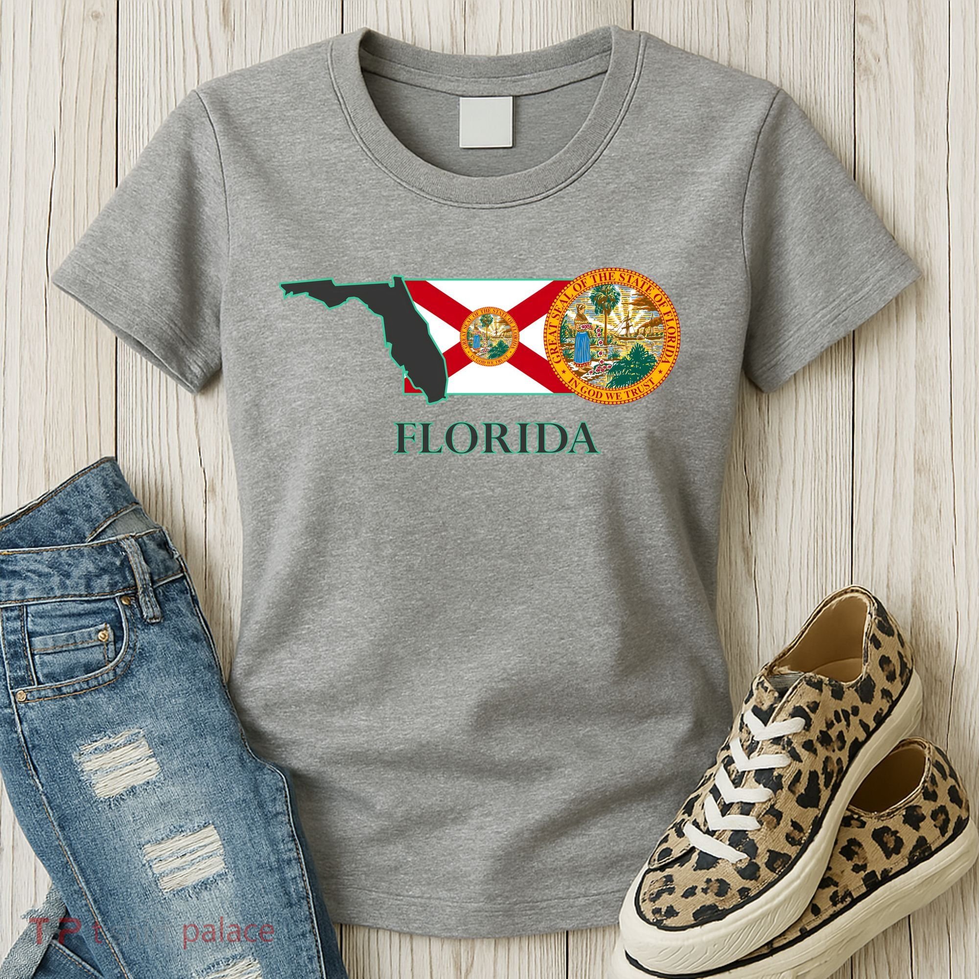 Florida Seal And Flag Women's T-Shirt