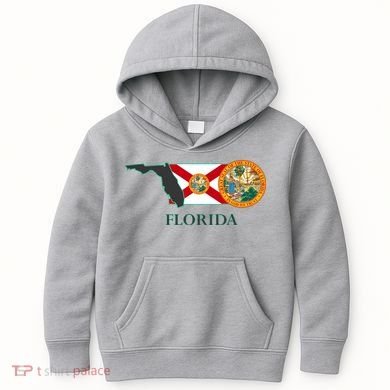Florida Seal And Flag Kids Hoodie