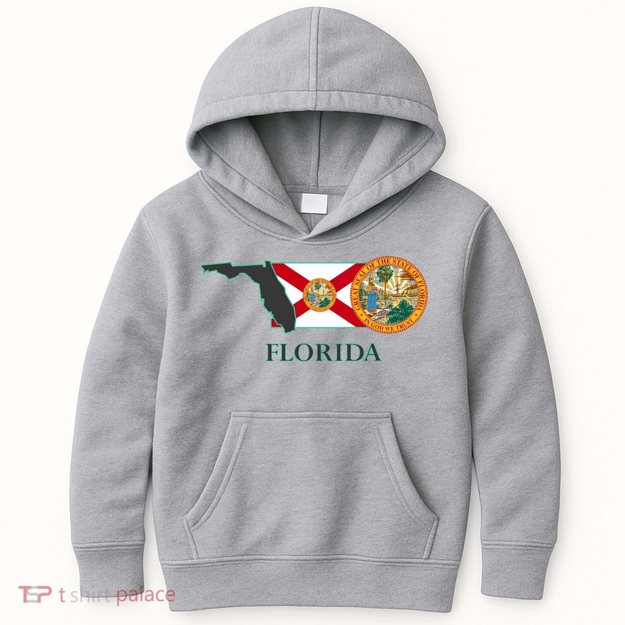 Florida Seal And Flag Kids Hoodie