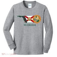 Florida Seal And Flag Kids Long Sleeve Shirt thumb 0