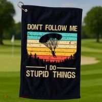 Funny Skydiving Art For Men Women Skydiver Skydive Lovers Golf Towel thumb 1