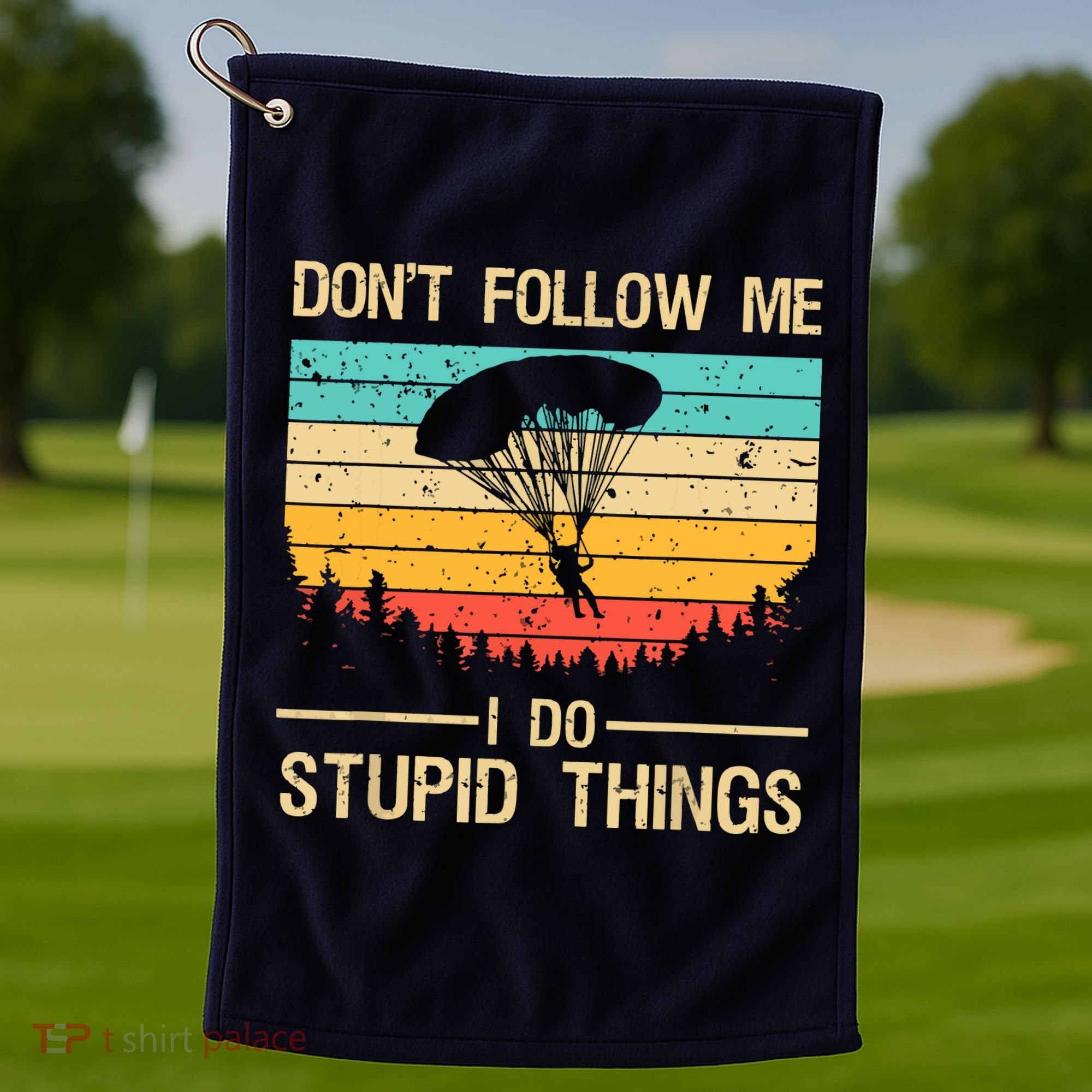 Funny Skydiving Art For Men Women Skydiver Skydive Lovers Golf Towel