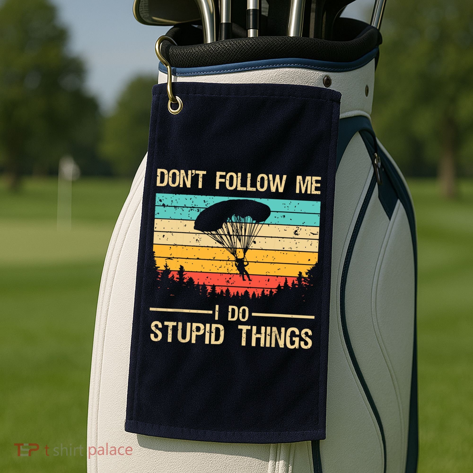 Funny Skydiving Art For Men Women Skydiver Skydive Lovers Golf Towel