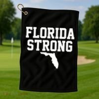 Florida Strong Awareness Hurricane Milton Golf Towel thumb 1