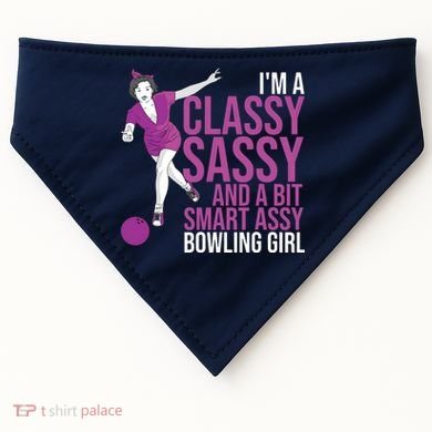 Funny Smart Assy Bowling Gift For Classy Bowler Women USA-Made Doggie Bandana