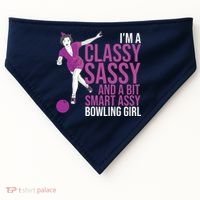 Funny Smart Assy Bowling Gift For Classy Bowler Women USA-Made Doggie Bandana thumb 0