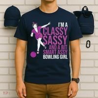 Funny Smart Assy Bowling Gift For Classy Bowler Women T-Shirt thumb 6