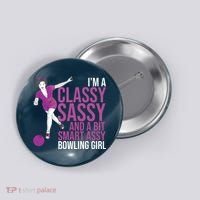Funny Smart Assy Bowling Gift For Classy Bowler Women Button thumb 0